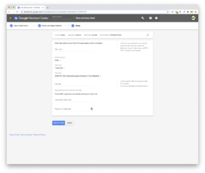 Configuración de feed de productos