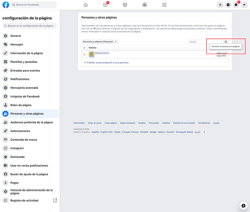 Cómo bloquear a un usuario en una página de Facebook