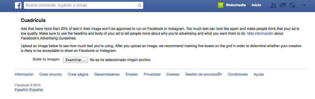 Herramienta de cuadrícula para imágenes en Facebook