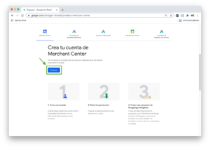 Registro en Google Merchant Center
