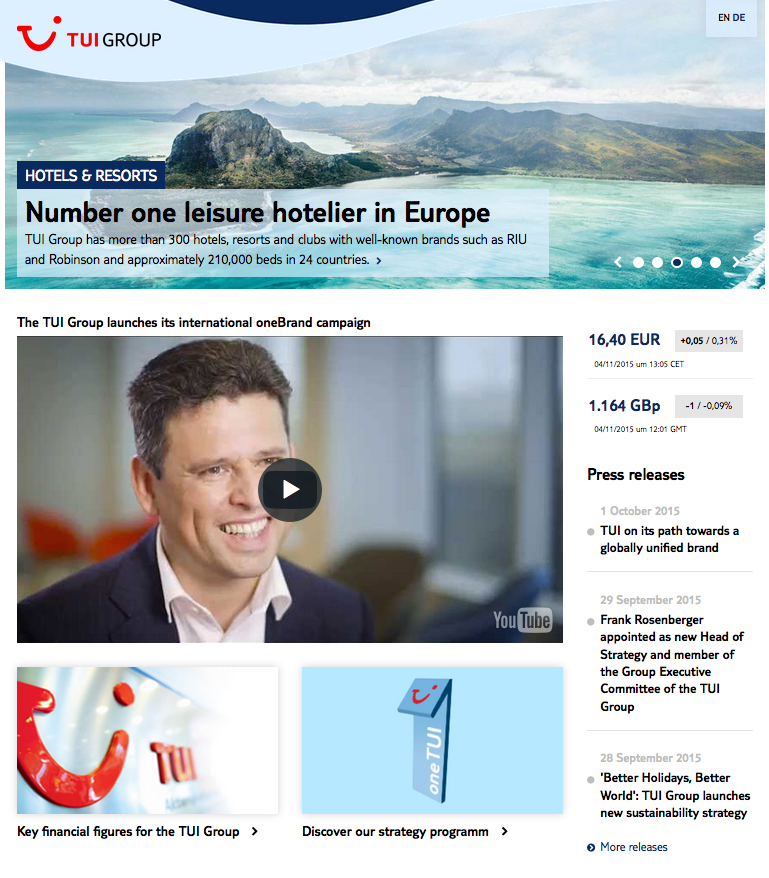 Tui Group, ejemplos Inbound marketing