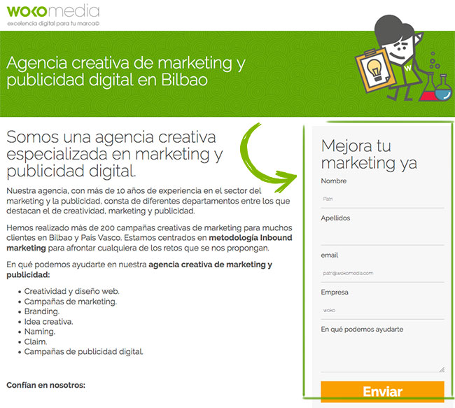 conversión en una web