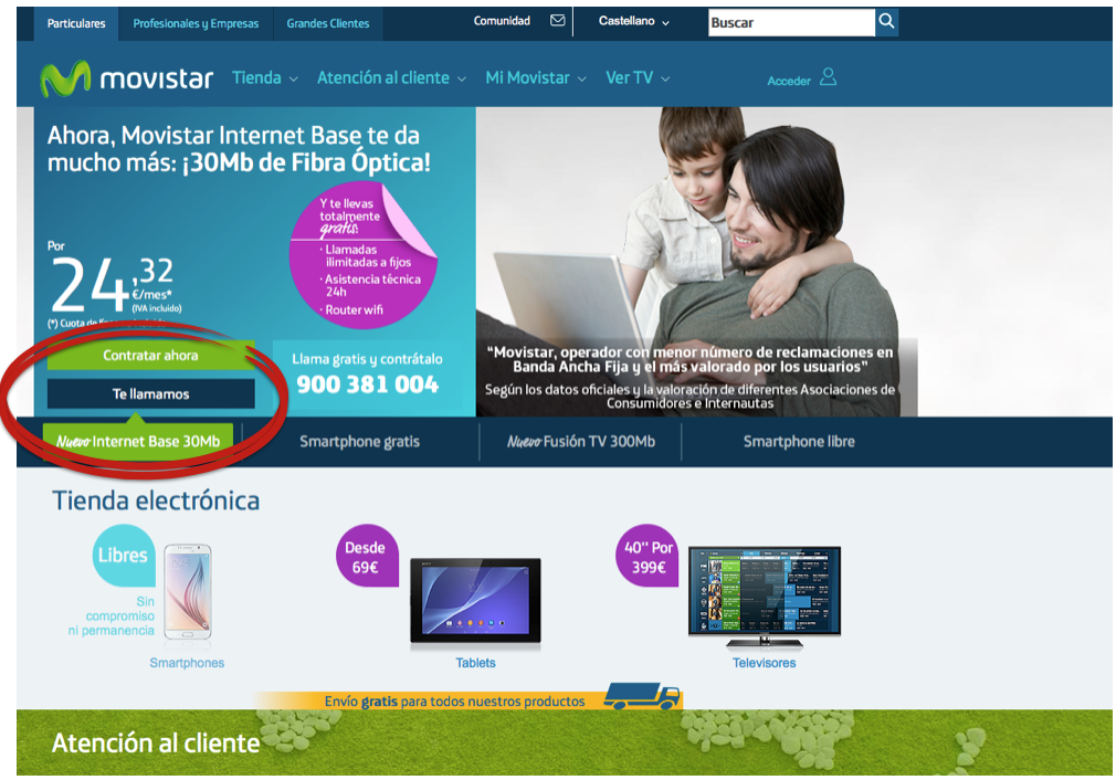 Call to action movistar