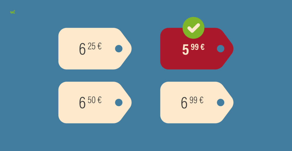 Los descuentos visualmente distintos al precio original.