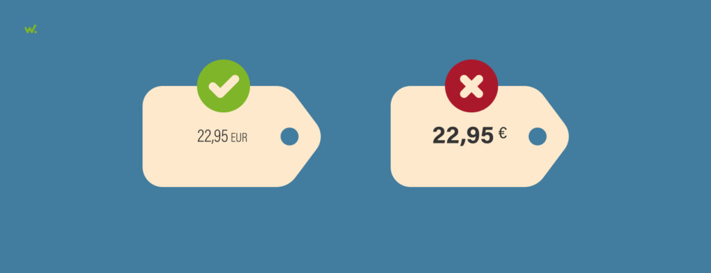 Los precios en tamaño de letra pequeño.