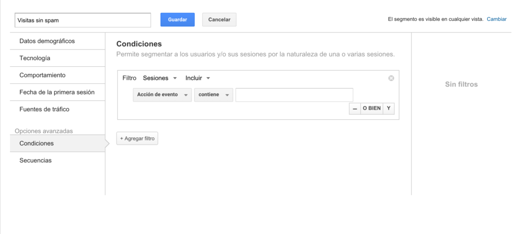Eliminar tráfico spam en analytics