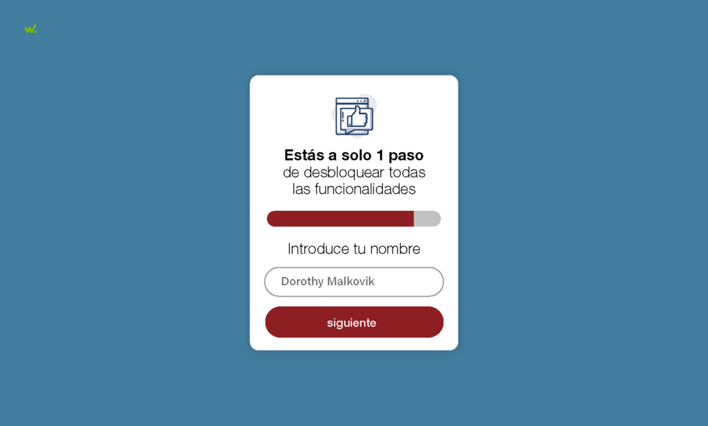 Implementar una barra de progreso durante los procesos online aumenta la comodidad y satisfacción del cliente.