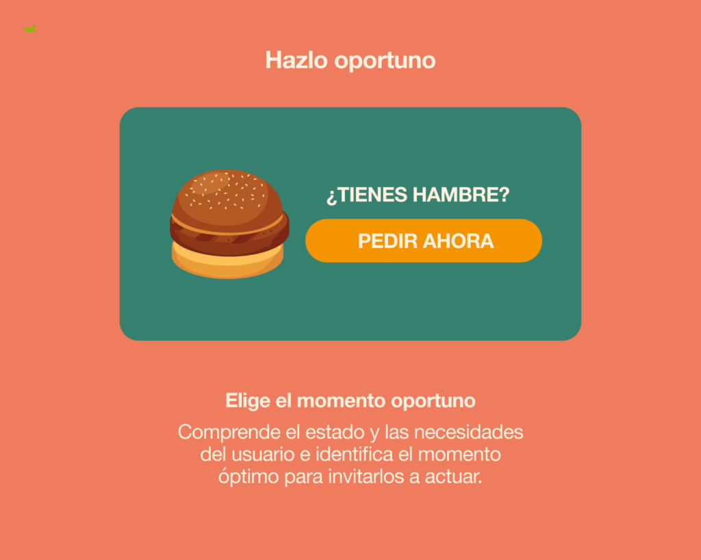 Elegir el momento para invitar a actuar, reduce la percepción de esfuerzo al estar más receptivos a la acción.