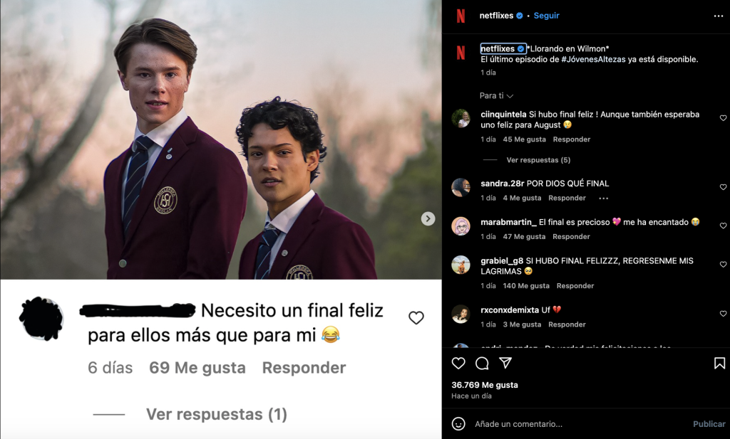Netflix utiliza comentarios de sus seguidores para generar vínculos emocionales potentes.