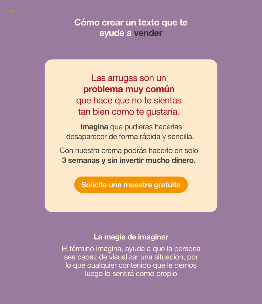 Un texto con colores cálidos aporta sensación de cercanía y alegría.