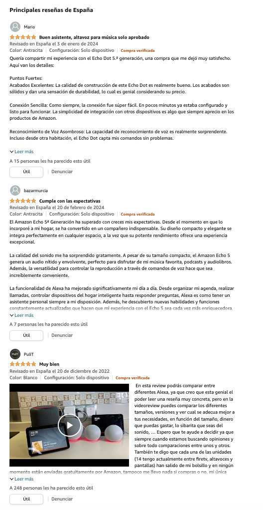 Amazon utiliza la aprobación social para generar más confianza.