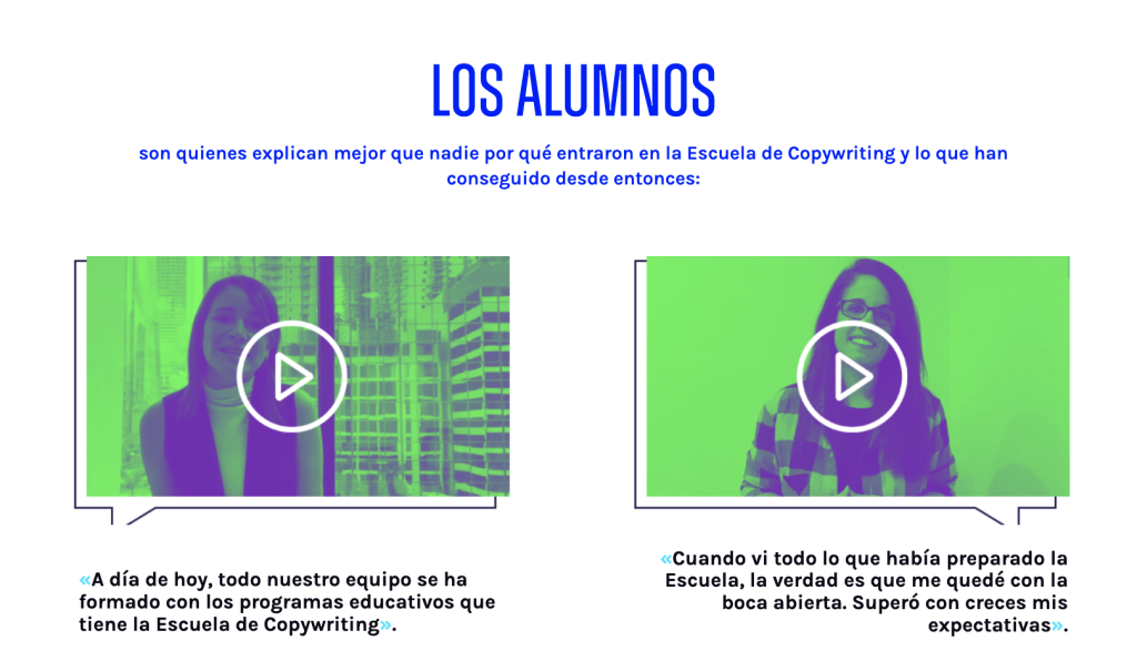 Usar el formato vídeo a la hora de elaborar testimonios aporta más realismo.