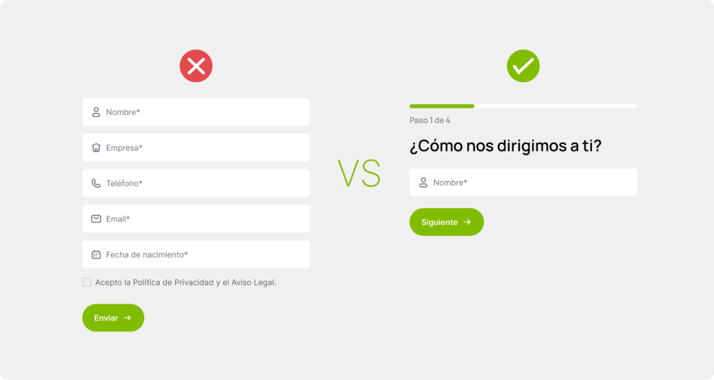 cómo reducir carga cognitiva dentro de los formularios de registro